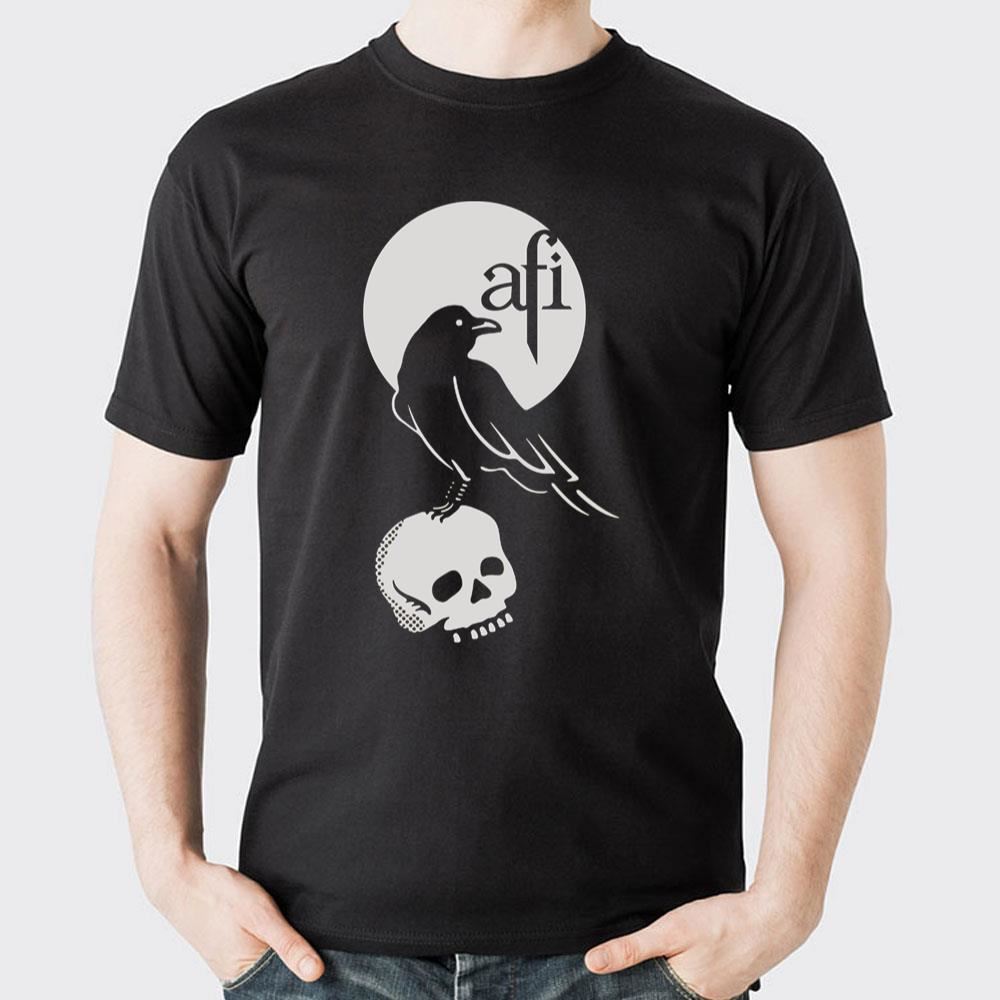 Crow On Skull At Midnight Afi Awesome Shirts